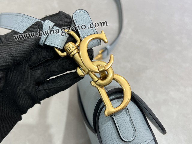 Dior专柜经典马鞍包迪奥高仿原单雾霾蓝小号马鞍包腋下肩背包 djfk1638